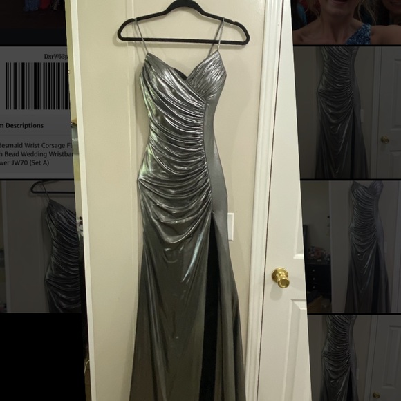 Jovani Metallic Gown practically New! Sz00 - Picture 11 of 16